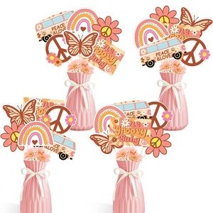 16 piece photo booth picks - Groovy Party